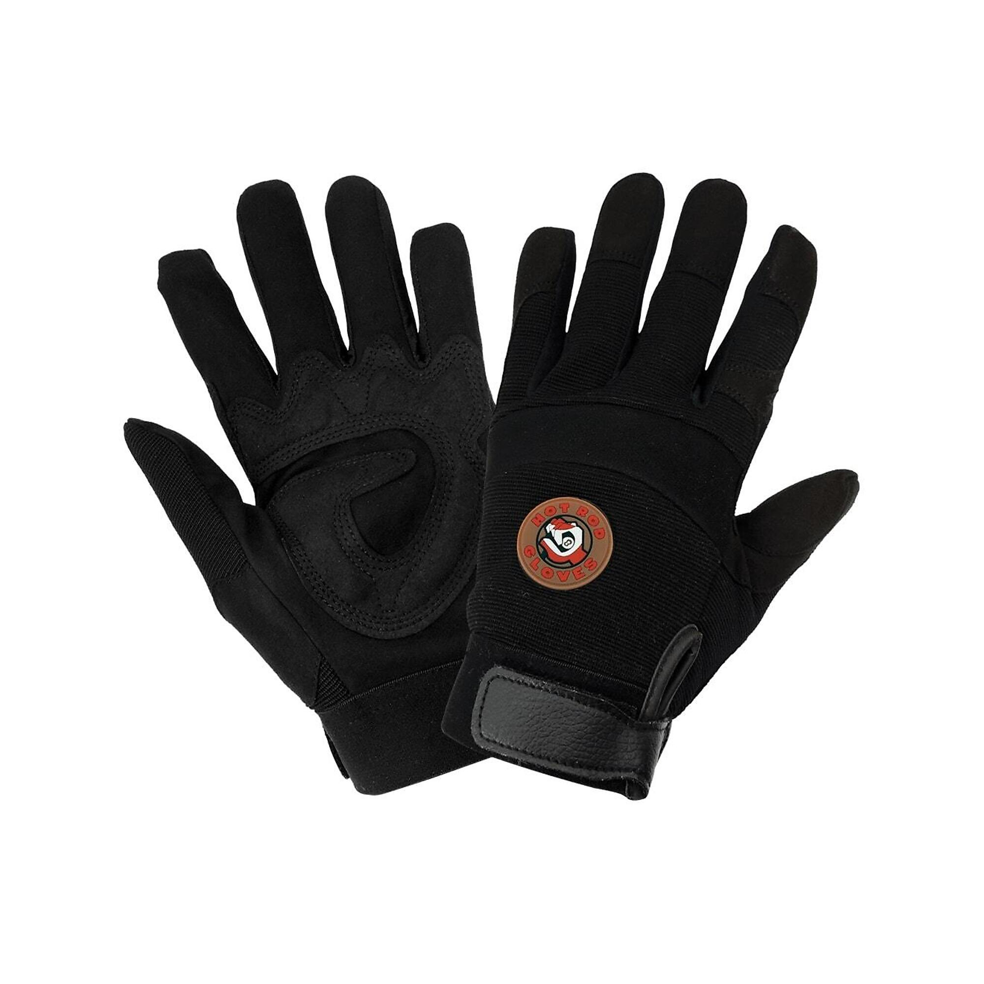 Global Glove Hot Rod Gloves®, Mechanics Style Gloves with Spandex Back - 12 Packs, Size 2XL, Color Black, Model# HR9000-11(2XL)
